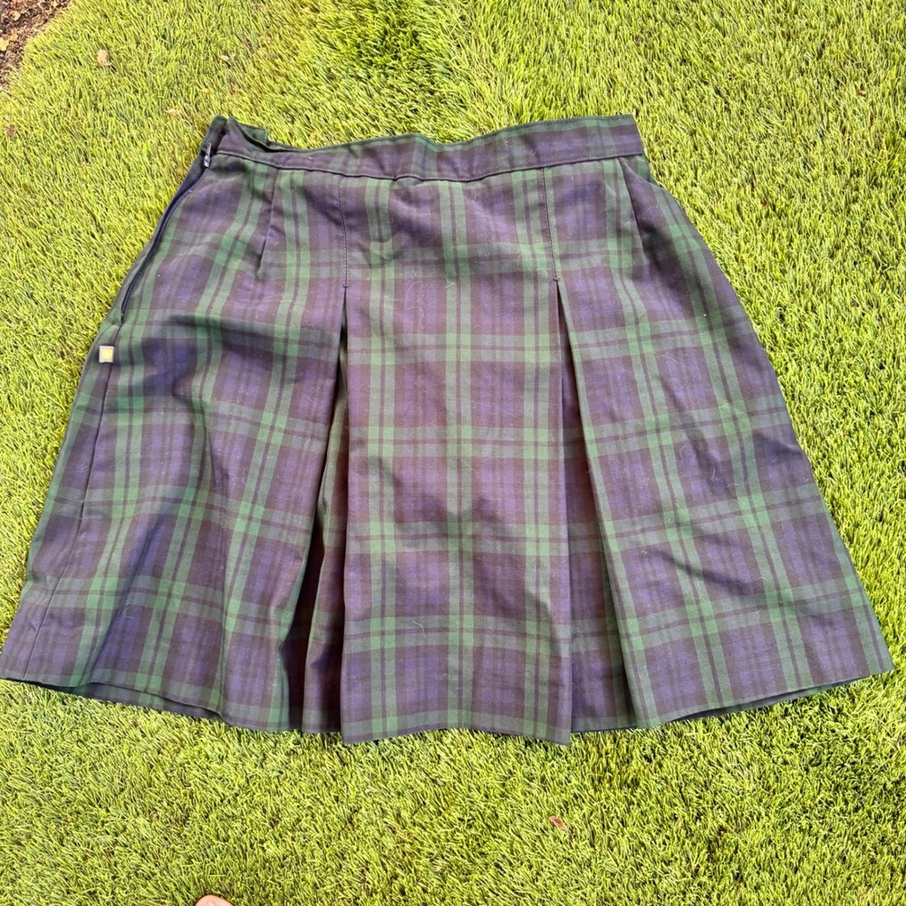 Girls Dennis Plaid Pleated Skirt School Uniform Style Blue Classic‎ Juniors 13
